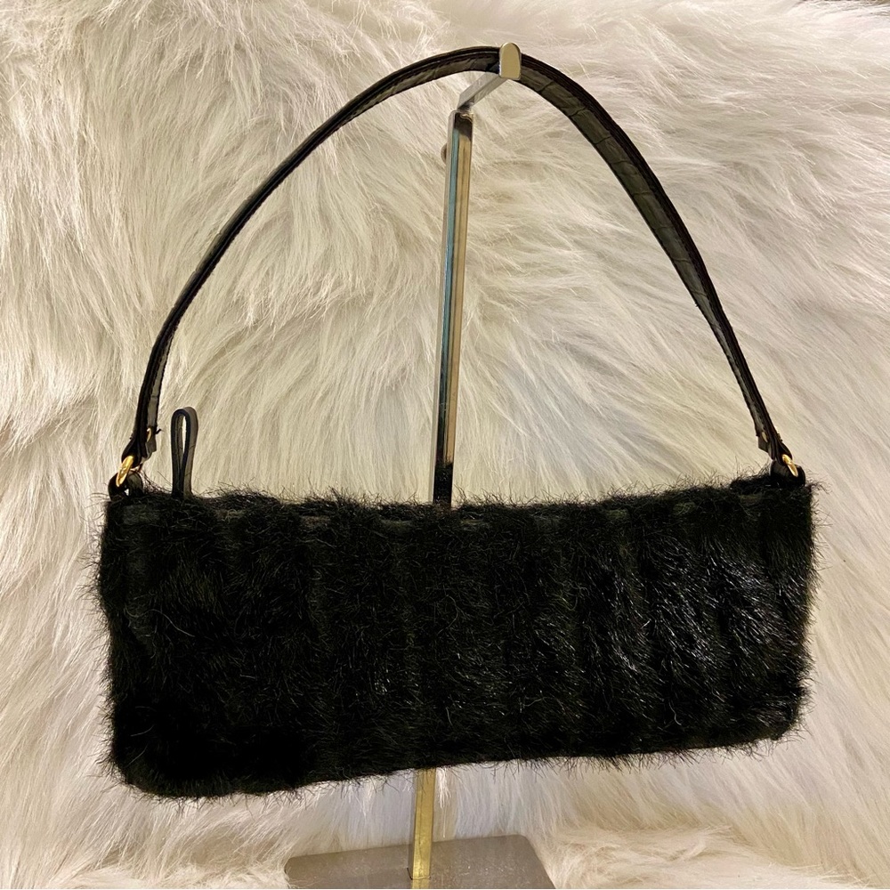 Kate Spade Black Faux Fur Shoulder Bag - Picture 2 of 7